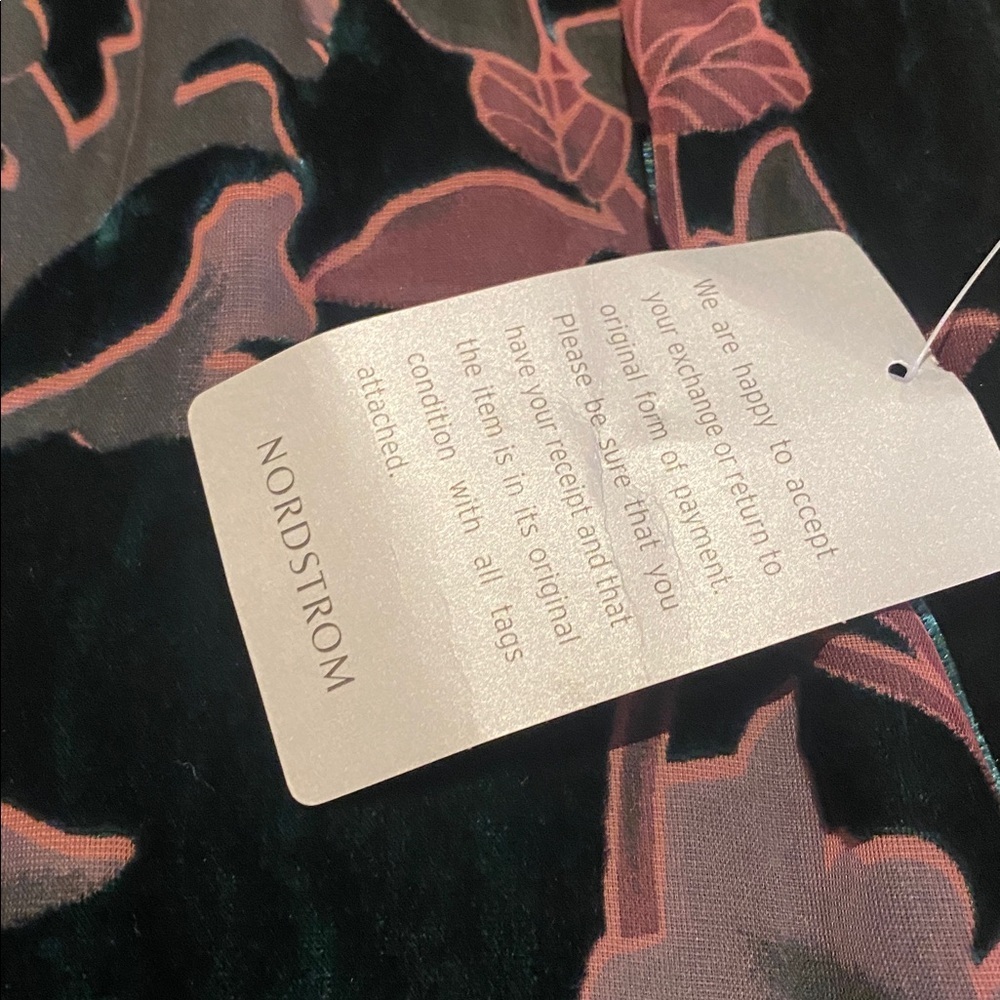 Max Studio Velvet Burnout Woodland Fairy Babydoll Tiered Flutter Slv Green M - Picture 10 of 17